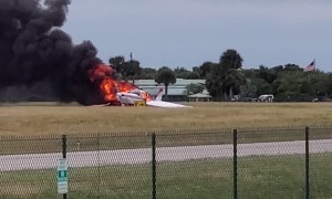 Plane on Fire at Venice Florida Airport