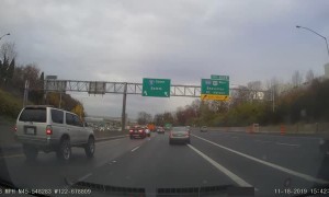 Weaving Car Eventually Crashes