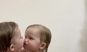 Twins Kiss Living Mirror