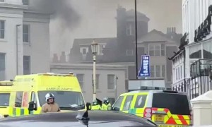 Massive fire at Claremont Hotel in Eastbourne, UK