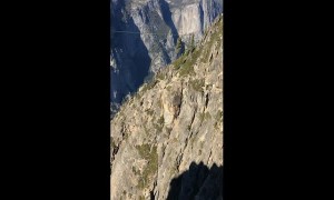 1000 Foot Rope Swing Jump in Yosemite