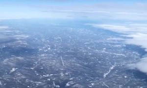Plane passes over edge of the storm