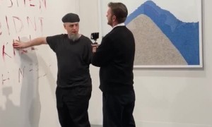 Guy Makes His Own Art in Famous Banana's Absence