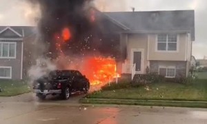 Impromptu Fireworks Display destroys House