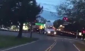 Train Plows Through Tractor-Trailer Stuck on Tracks