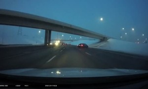 Strange Manoeuvre Causes Car to Slide on Highway