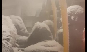 Snow Storm Strands Passengers in Bus