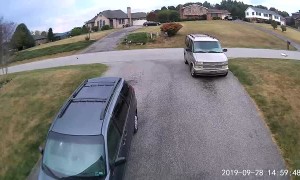 Driver Takes Out Mailbox