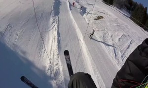Paraglider Flies into Ski Lift Wire