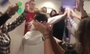 Young man rings bell in tears after 3 year battle with leukemia