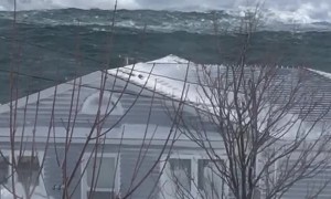 Massive Waves Crash Off Newfoundland Coast