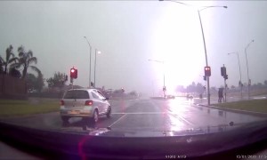 Lightning Strikes During Drive