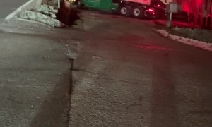 Train Plows Through Semi-Truck's Trailer