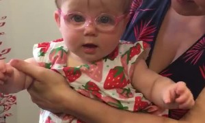 Cute Baby Gets Glasses