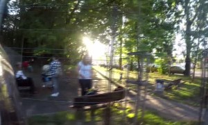 Motorcycle Rider Rescues Kitten From Road