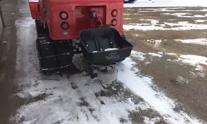 Sidewalk Size Snow Plow and Salt Spreader