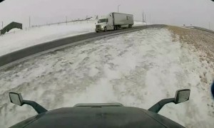 Sliding Semis Narrowly Avoid Head On Collision
