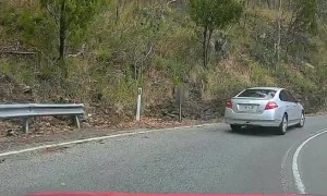 Cyclists Take Risks on Curving Road