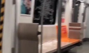 Once packed train in Beijing now totally empty