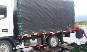 Truck Travels by River