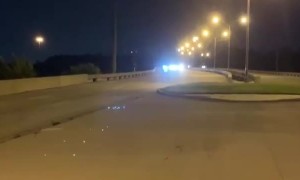 Motorcycle Rider Clips the Curb