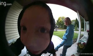 Little Boy Licks Doorbell