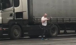 Hula Hooping Truck Driver