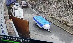 Fierce Storm Blows Security Gate into Unsuspecting Man