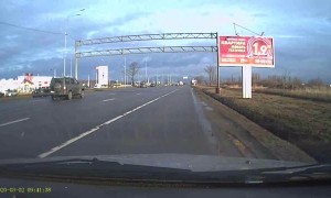 Car Flips Through Air Due to Merging