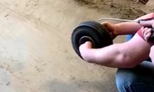 Rolling a Removed Wheel with an Air Wand