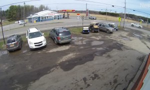 Dump Truck Tires Tumble Down Road