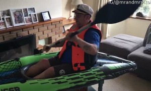 Man Finds a Way to Kayak During Lockdown