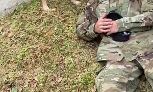Dad and Dog Reunion After Military Training