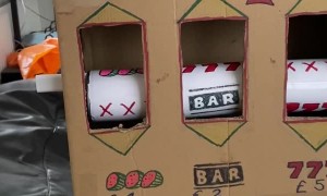 Man Creates Cardboard Slot Machine