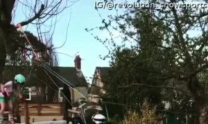 Man Makes Homemade Ski Lift for His Daughters