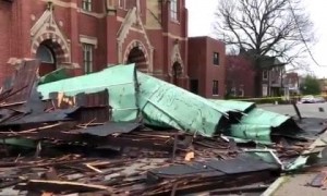 80 mile per hour winds rip the roof off 125-year-old church