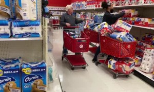 Comedian Pretends to Hoard Toilet Paper in Grocery Store