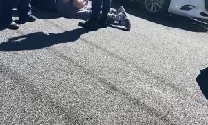 Traffic Controller Stops Bicycle Fleeing From Police