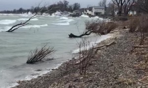Windy Day Produces Big Waves on Lake