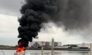 Boat Burns on the Water