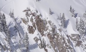 Professional Skier Front Flips From Massive Cliff