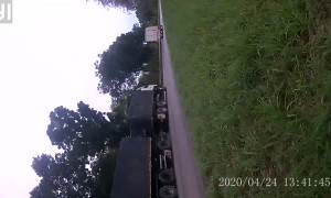 Truck Cuts Off a Car