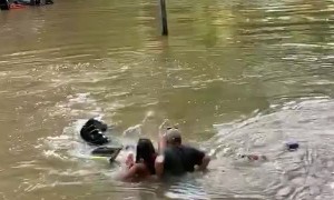 Off Road Vehicle Goes Sideways and Sinks