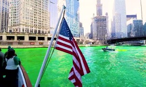 Dying the Chicago River Green in St. Patrick's Day Celebration