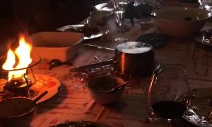 Birthday Dinner Engulfed in Flames