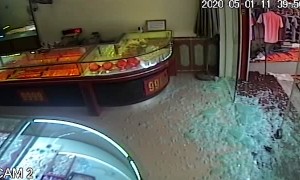 Boy Shatters Glass Door in Shop