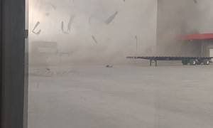 Tornado Tears Apart Truck Depot
