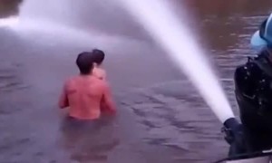 Boy Has a Blast with the Boat