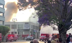 Los Angeles Firefighters Escaping Explosion