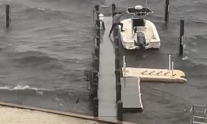 Man Makes Mad Dash to Save Boat From Storm